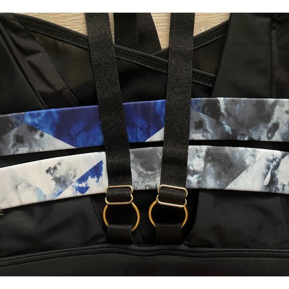 Indi Pole Wear Cross Top in Black Ice Print - Picture 2 of 5